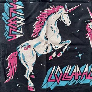 Lollapalloza Bandana 2024 Unicorn Colorful Black